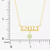 Disney Frozen Personalized 14K Yellow Gold Over Sterling Silver Snowflake Name Necklace