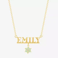 Disney Frozen Personalized 14K Yellow Gold Over Sterling Silver Snowflake Name Necklace