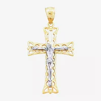 14K Two-Tone Gold Crucifix Cross Pendant