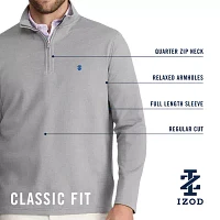 IZOD Luxury Sport Textured Mens Long Sleeve Quarter-Zip Pullover