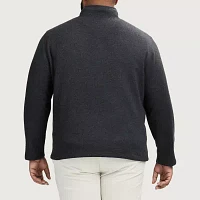 IZOD Thermasoft Sweater Fleece Big and Tall Mens Mock Neck Long Sleeve Quarter-Zip Pullover