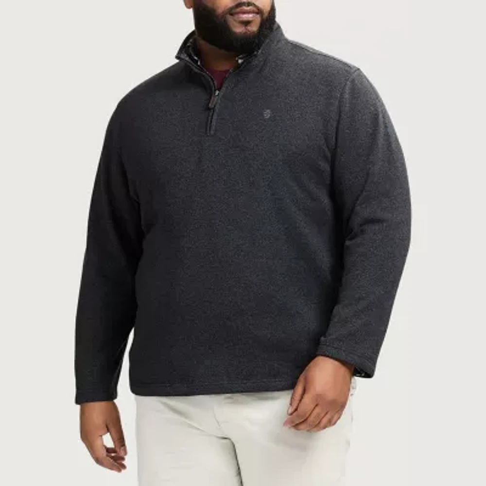 IZOD Thermasoft Sweater Fleece Big and Tall Mens Mock Neck Long Sleeve Quarter-Zip Pullover