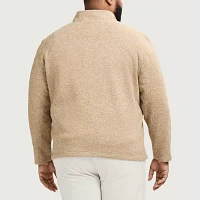 IZOD Thermasoft Sweater Fleece Big and Tall Mens Mock Neck Long Sleeve Quarter-Zip Pullover