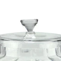 11'' Clear Transparent Segmented Glass Container with Lid