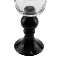 23.5'' Clear and Jet Black Glass Pedestal Style Flower Vase