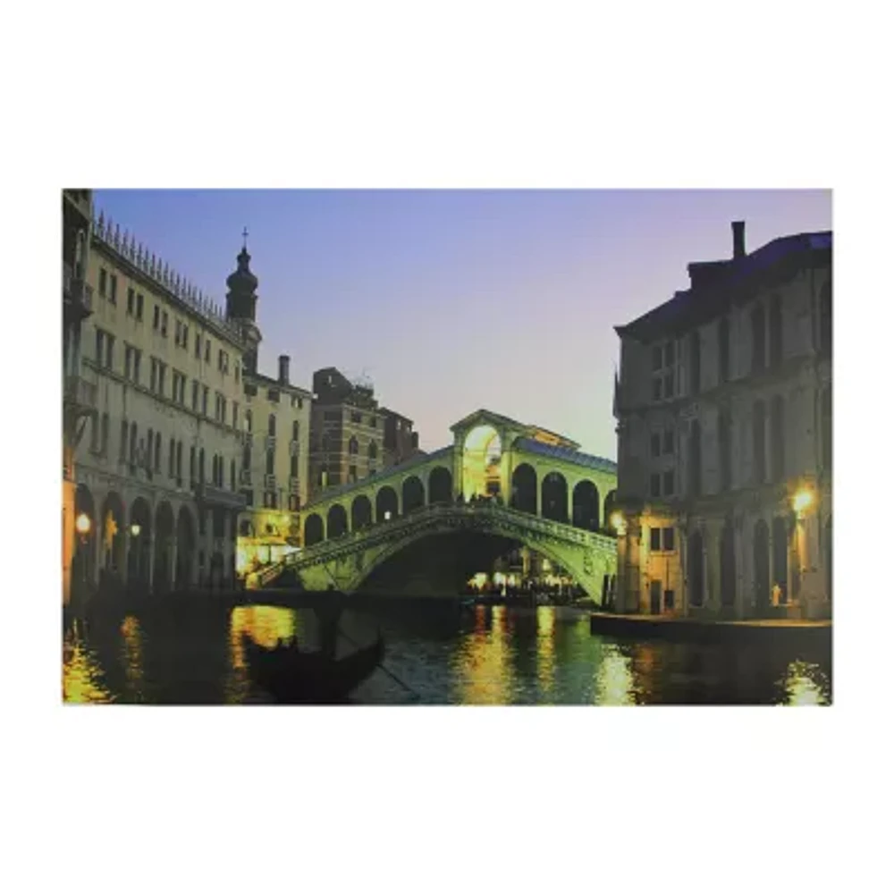 LED Lighted Venice  Italy Grand Canal Canvas Wall Art 15.75" x 23.5"