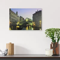 LED Lighted Venice  Italy Grand Canal Canvas Wall Art 15.75" x 23.5"