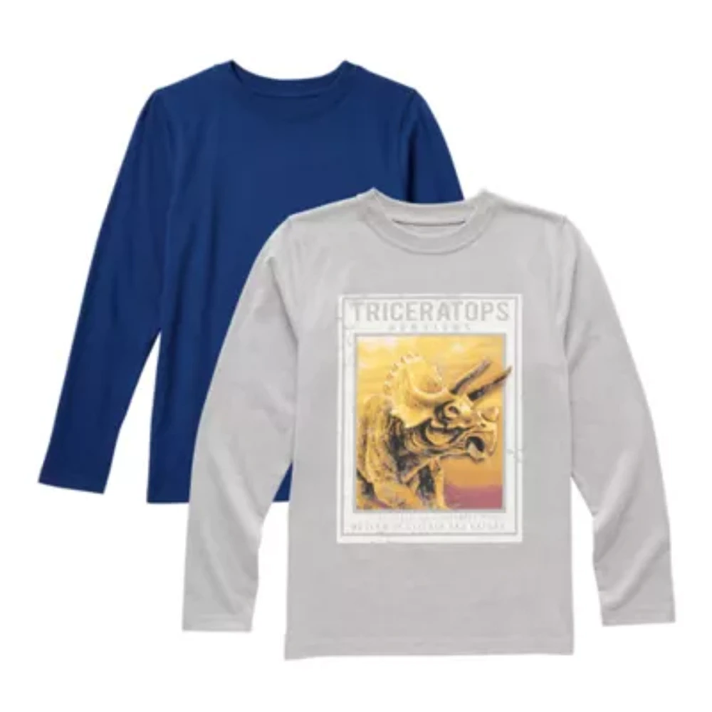 Thereabouts Little & Big Boys 2-pc. Crew Neck Long Sleeve Graphic T-Shirt