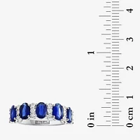 Effy  Diamond Accent Genuine Blue Sapphire Sterling Silver Oval Band