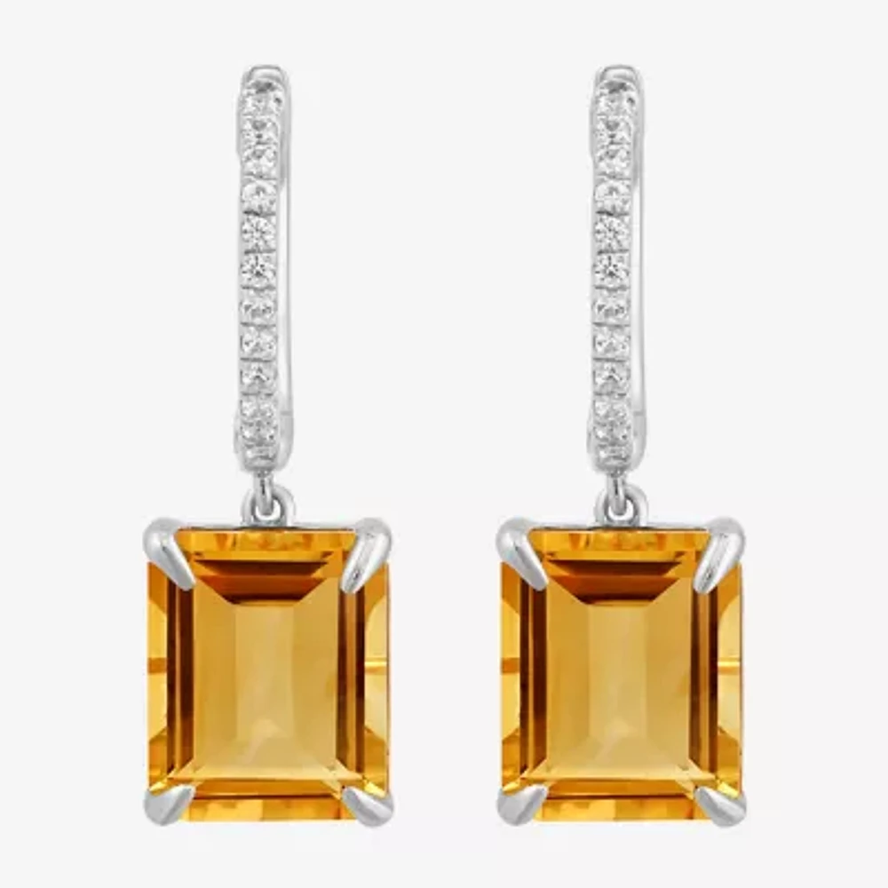 Effy  Genuine Orange Citrine Sterling Silver Drop Earrings