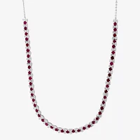 Effy  Womens 3/8 CT. T.W. Genuine Red Ruby Sterling Silver Tennis Necklaces