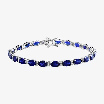 Effy  1/2 CT. T.W. Lab Created Blue Sapphire Sterling Silver 7 Inch Tennis Bracelet