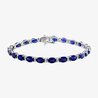 Effy  1/2 CT. T.W. Lab Created Blue Sapphire Sterling Silver 7 Inch Tennis Bracelet