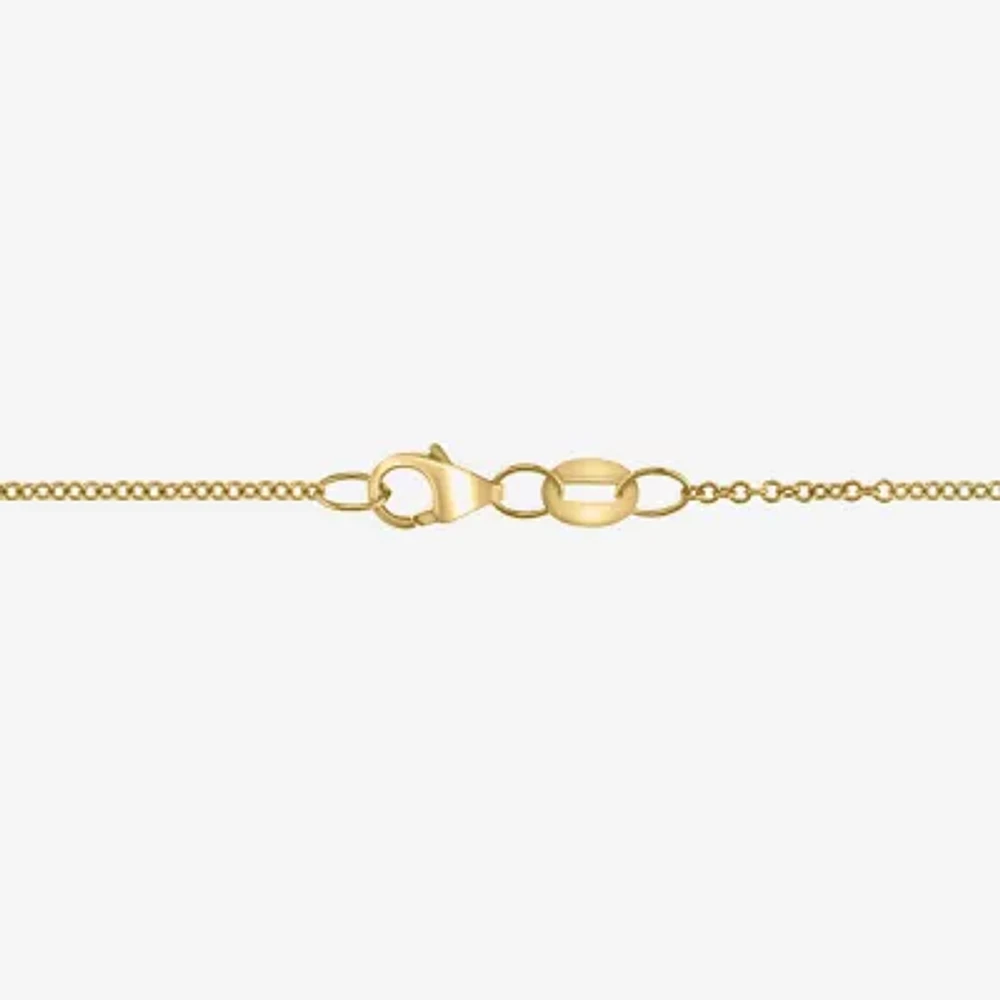 Effy  Womens Diamond Accent Genuine Blue Topaz 14K Gold Oval Pendant Necklace