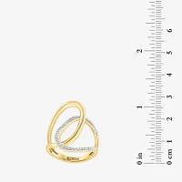 Effy  Womens 1/4 CT. T.W. Natural White Diamond 14K Gold Cocktail Ring