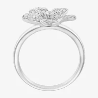 Effy  (E-F / Vs2-Si1) Womens 3/4 CT. T.W. Lab Grown White Diamond Sterling Silver Flower Cocktail Ring