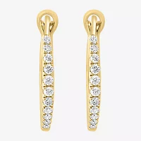 Effy  1/7 CT. T.W. Natural White Diamond 14K Gold Hoop Earrings