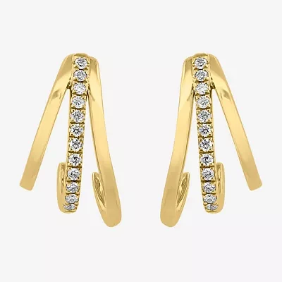 Effy  (G-H / Vs1-Vs2) 1/10 CT. T.W. Lab Grown White Diamond 14K Gold 53mm Hoop Earrings