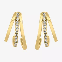 Effy  (G-H / Vs1-Vs2) 1/10 CT. T.W. Lab Grown White Diamond 14K Gold 53mm Hoop Earrings