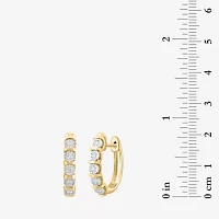 Effy  1/5 CT. Natural White Diamond 14K Gold Over Silver Sterling Silver 68mm Hoop Earrings