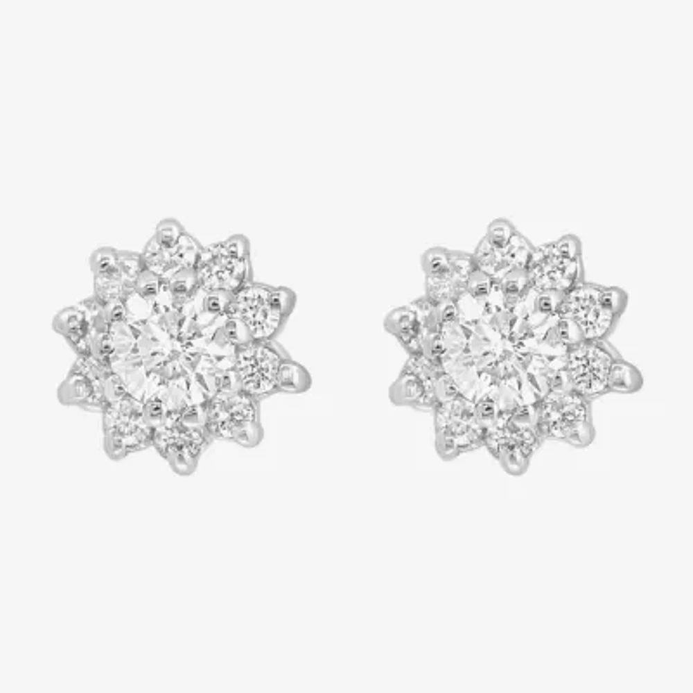 Effy  (G-H / Vs1-Vs2) 5/8 CT. T.W. Lab Grown White Diamond 14K White Gold 26mm Stud Earrings