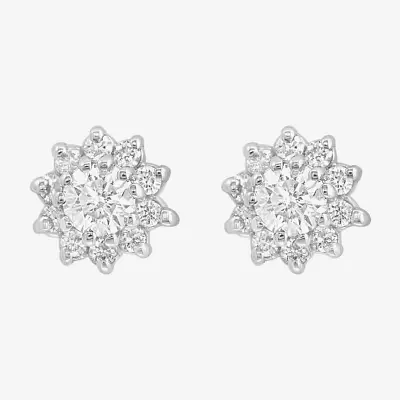 Effy  (G-H / Vs1-Vs2) 5/8 CT. T.W. Lab Grown White Diamond 14K White Gold 26mm Stud Earrings