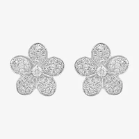 Effy  (E-F / Vs2-Si1) 3/4 CT. T.W. Lab Grown White Diamond Sterling Silver 47mm Flower Stud Earrings