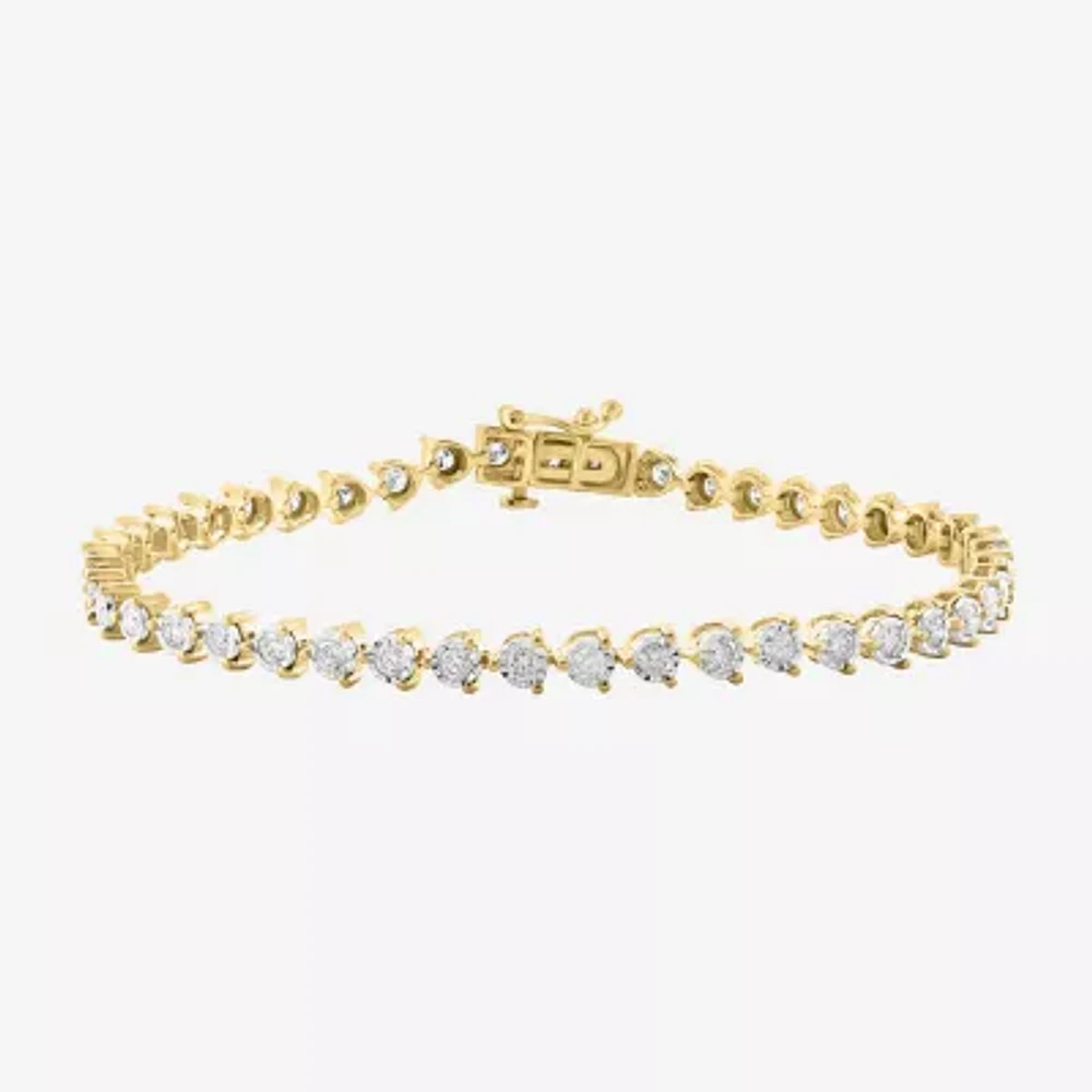 Effy  (I-J / Vs2-Si1) 2 CT. T.W. Lab Grown White Diamond 14K Two Tone Gold 7 Inch Tennis Bracelet