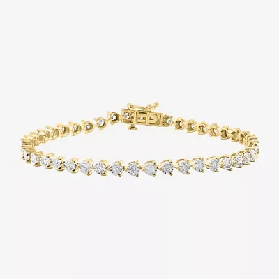 Effy  (I-J / Vs2-Si1) 2 CT. T.W. Lab Grown White Diamond 14K Two Tone Gold 7 Inch Tennis Bracelet