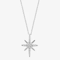 Effy  North Star (G / Vs2-Si1) Womens 1/5 CT. Lab Grown White Diamond Sterling Silver Star Pendant Necklace