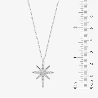 Effy  North Star (G / Vs2-Si1) Womens 1/5 CT. Lab Grown White Diamond Sterling Silver Star Pendant Necklace