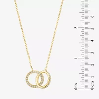 Effy  Womens 1/4 CT. T.W. Natural White Diamond 14K Gold Circle Pendant Necklace