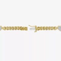 1/5 CT. Natural White Diamond 10K Gold Over Silver Heart Infinity 7 Inch Tennis Bracelet