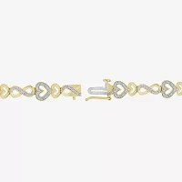 1/5 CT. Natural White Diamond 10K Gold Over Silver Heart Infinity 7 Inch Tennis Bracelet