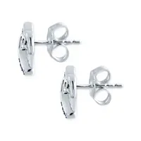 Diamond Accent Natural Blue Diamond Sterling Silver 9mm Bow Stud Earrings