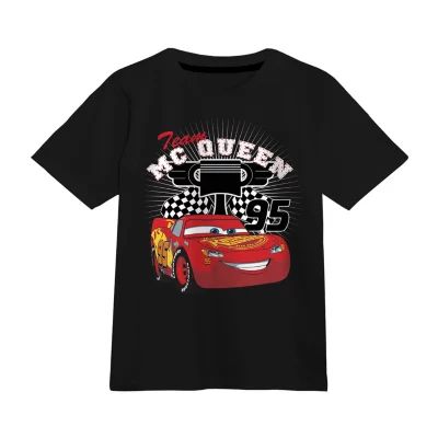 Disney Collection Little & Big Boys Round Neck Cars Short Sleeve Graphic T-Shirt