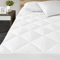 Madison Park Quiet Nights 100% Cotton Sateen Waterproof Diamond Quilting Down Alternative Mattress Pad