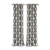 Elrene Home Fashions Renzo Geo Ikat Energy Saving Blackout Grommet Top Single Curtain Panel