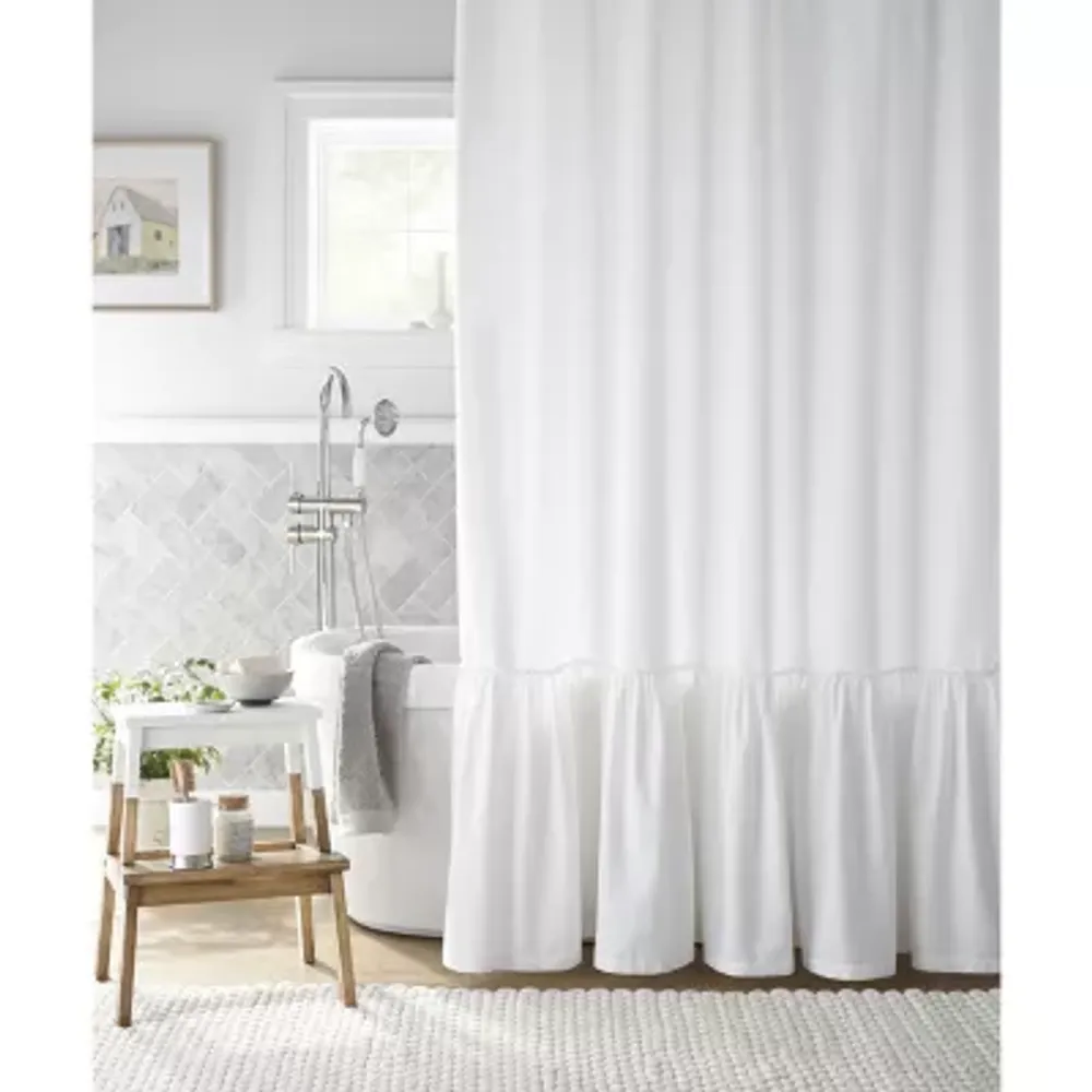 Linden Street Solid Ruffle Shower Curtain