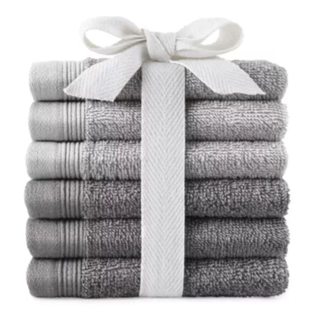 6pk Washcloth Set Dark Gray - Room Essentials™