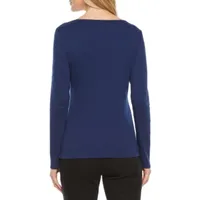 Liz Claiborne Womens Crew Neck Long Sleeve T-Shirt