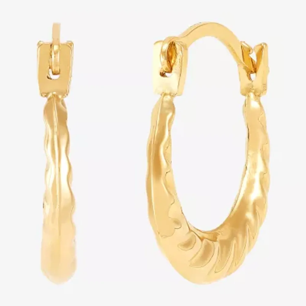 14K Gold 10.7mm Round Hoop Earrings
