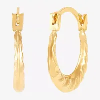 14K Gold 10.7mm Round Hoop Earrings