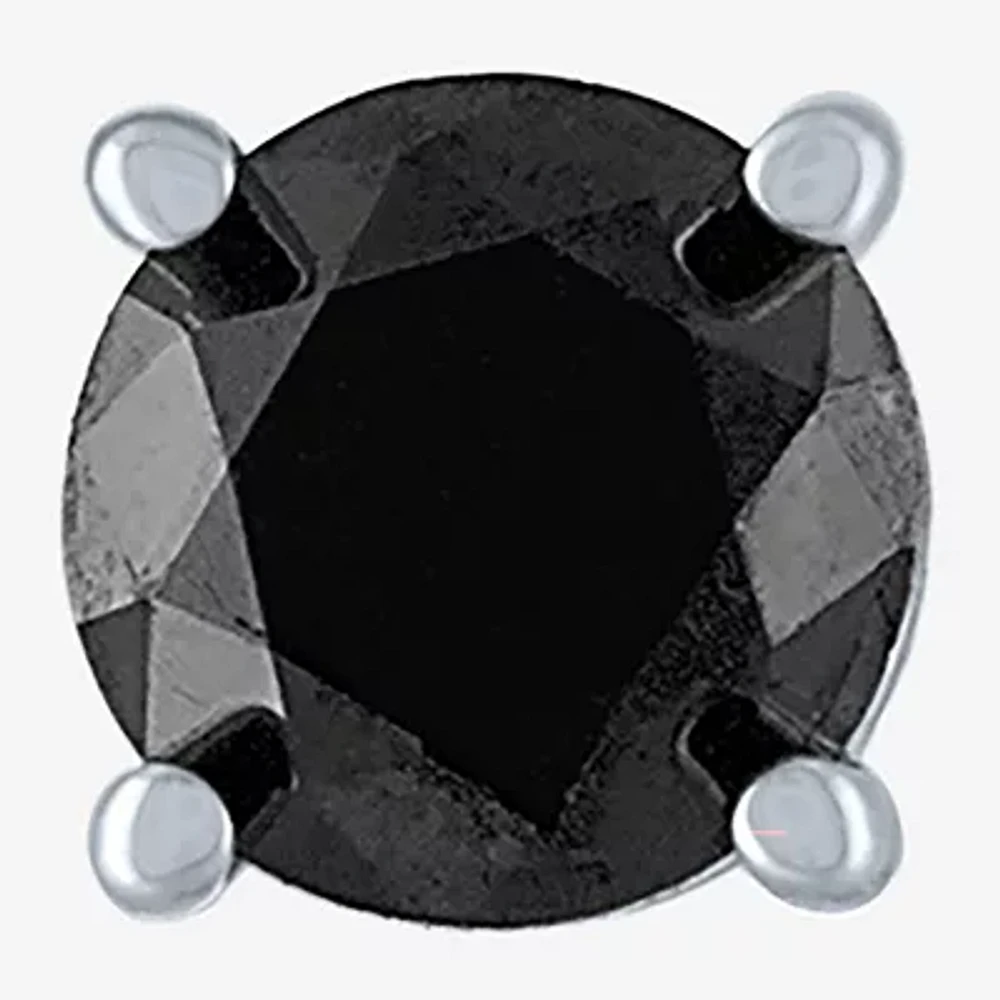 1/4 CT. Natural Black Diamond 10K White Gold Round Single Earring