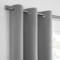 Under the Stars Kids Hayden Textured Grommet Top Energy Saving 100% Blackout Single Curtain Panels