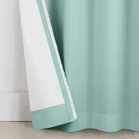 Under the Stars Kids Hayden Pompom Rod Pocket Back Tab Energy Saving 100% Blackout Single Curtain Panels