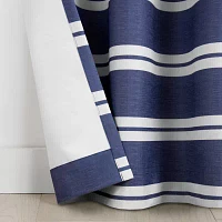 Under the Stars Kids Hayden Stripe Grommet Top Energy Saving 100% Blackout Single Curtain Panels