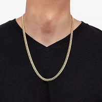 10K Gold 24 Inch Hollow Curb Chain Necklace