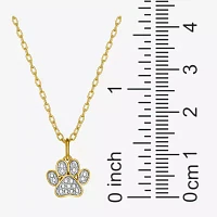 Sparkle Allure Paw Diamond Accent 18 Inch Cable Pendant Necklace