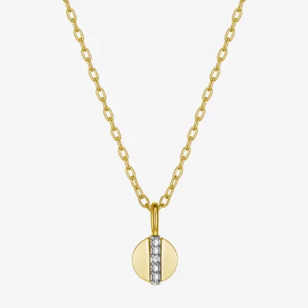 Sparkle Allure Womens White Diamond Accent Pure Silver Over Bronze Pendant Necklaces